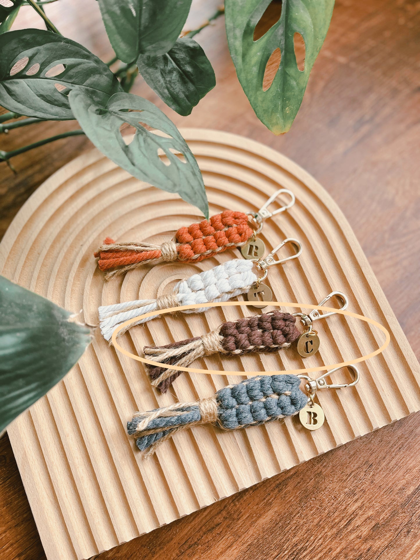 Keychain - Crush On You w/ Brown Hemp Rope